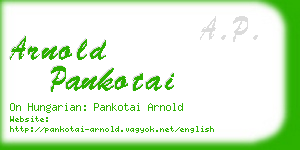 arnold pankotai business card